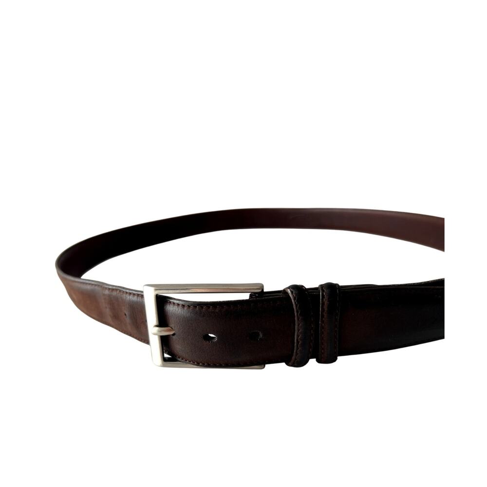 Torino Elite Italian Calf Leather Solid Brass Buckle Brown Belt 51001 Size 38